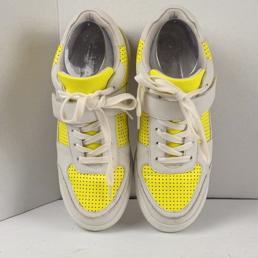 Vince Camuto SARGITA Neon Yellow Leather Running Shoes Women’s 8.5